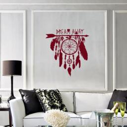Wall Vinyl Decal Bedroom Decor Dreamcatcher Dream Snare Quote Away Modern Ethnic Home - #1075Di - thumbnail 3