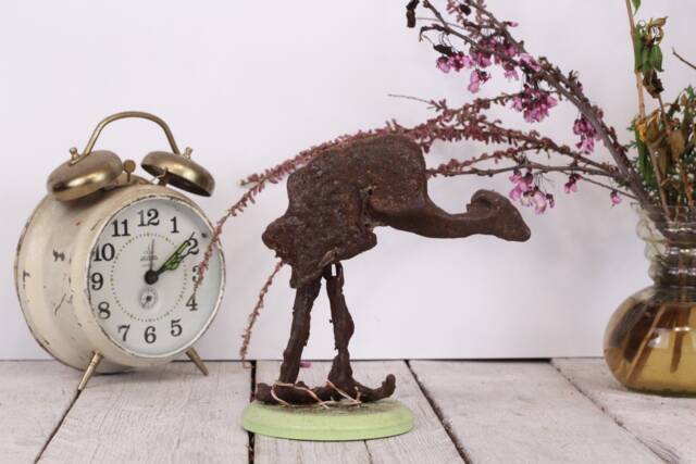 Metal Camel Sculpture Figurine Steampunk Project Recycled Handmade Art Scrap - image 1