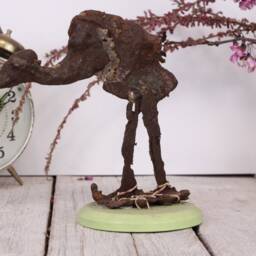 Metal Camel Sculpture Figurine Steampunk Project Recycled Handmade Art Scrap - thumbnail 3