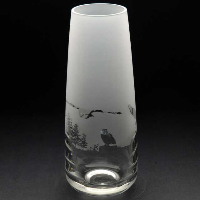 Owl Glass Bud Vase - Etched Engraved Glassware Home & Bar Decor - image 1