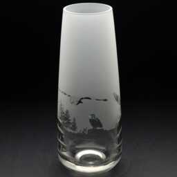 Owl Glass Bud Vase - Etched Engraved Glassware Home & Bar Decor - thumbnail 1