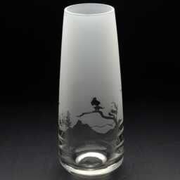 Owl Glass Bud Vase - Etched Engraved Glassware Home & Bar Decor - thumbnail 3