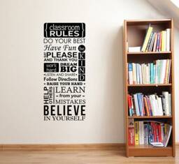 Classroom Rules Wall Decal Vinyl Sticker Education Poster Study Inspirational Quote School Art Teacher Learning Decor Sign 12Qs - thumbnail 1