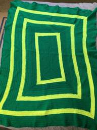 Neon Summer Large Crocheted Throw Blanket - thumbnail 1