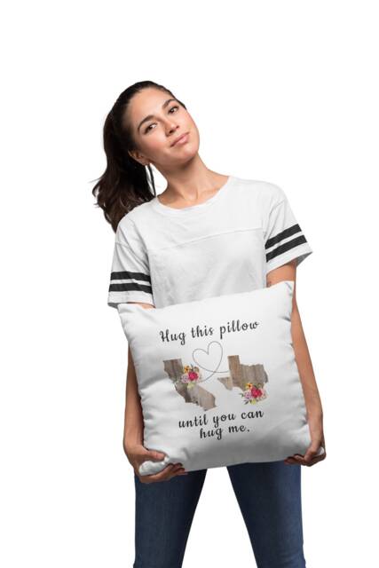 Military Deployment Pillow, Hug This Long Distance Relationship Gift, Miss You Gift For Best Friend, Valentine - image 1