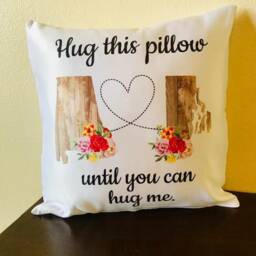 Military Deployment Pillow, Hug This Long Distance Relationship Gift, Miss You Gift For Best Friend, Valentine - thumbnail 2