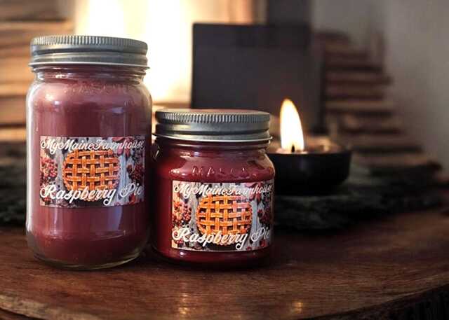 Raspberry Pie Soy Candle Sweet Bakery Cozy Farmhouse Handmade Maine Gift - image 1