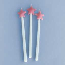 Pink Star Shaped Birthday Candle Set - x3