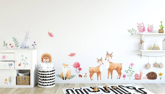 Woodland Animals Wall Decal, Forest Decal Sticker, Critters Decor, Room Decor - image 1