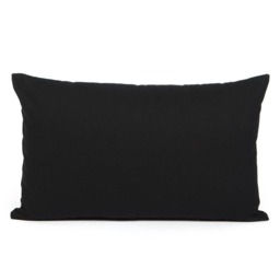 Black Cotton Canvas Pillow Cover, Euro Sham, Lumbar - thumbnail 2