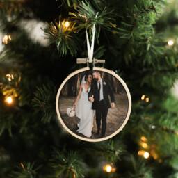 Set Of 3 Photo Embroidery Hoop Christmas Tree Decorations, Personalised Hoop, Ornament, Gift For Her - thumbnail 2