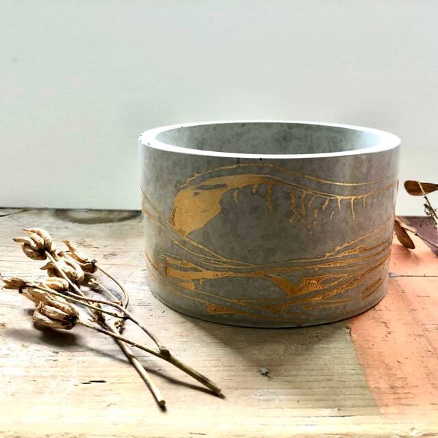 Unique Concrete & Metallic Planter/Personalised Home Decor Gift - image 1