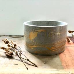 Unique Concrete & Metallic Planter/Personalised Home Decor Gift