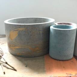 Unique Concrete & Metallic Planter/Personalised Home Decor Gift - thumbnail 4