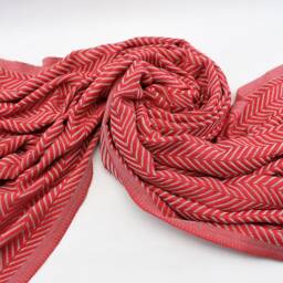 "Turkish Towel, Red & Gray Towel, 40""x70" - thumbnail 4