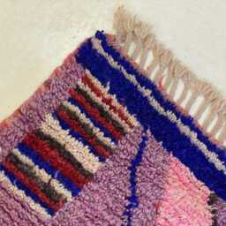 Handmade Wool Runner Rug Colorful Moroccan Design - thumbnail 3