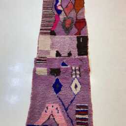 Handmade Wool Runner Rug Colorful Moroccan Design - thumbnail 2