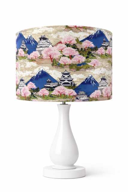 Japanese Blossom & Fuji Lampshade Oriental Style - image 1