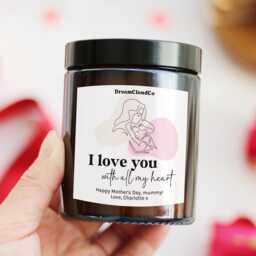 Best Mother's Day Gift For Her Girl Boy Mum From Baby Bump Child - Christmas Birthday Daughter Son Personalized Candle - thumbnail 2