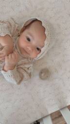 Organic Beige Mini Crib Sheet Babyletto, Farmhouse Small Flower Buds Bedding - thumbnail 2