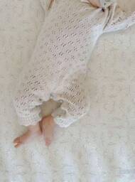 Organic Beige Mini Crib Sheet Babyletto, Farmhouse Small Flower Buds Bedding - thumbnail 3