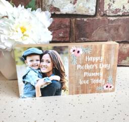 Mothers Day Gift From Son, Mummy Gift, Photo On Wood, Custom Mum Frame, From Daughter - thumbnail 1