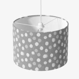 Grey Polkadot Lampshade 20cm 25cm 30cm 35cm 40cm Drum Lamp Shade - Modern Shade, Grey, Handmade Home Decor Ceiling Table - thumbnail 2
