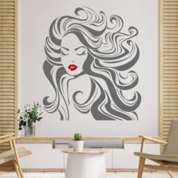 Beauty Salon Wall Decal Woman Face, Lashes, Spa Decor T113 - thumbnail 2