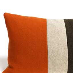striped Woolen Lumbar Pillow Cover in Brown, Beige, & Burnt Orange 12x20 - 30x50 cm By Ellaosix - thumbnail 3