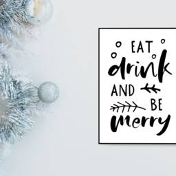 Eat Drink Be Merry Festive Fall Holidays - Wall Print Gift Bespoke Poster A5 A4 A3 Framed - thumbnail 3