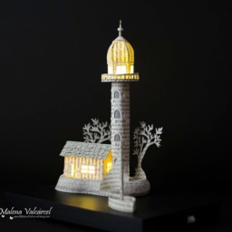 Lighthouse Paper Diorama With Led Light Miniature Art - thumbnail 2