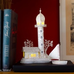 Lighthouse Paper Diorama With Led Light Miniature Art - thumbnail 4