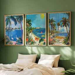 Set Of 3 Florida Posters, Usa Beach Prints Set, Sunshine State Wall Art, Tropical Home Decor Prints, Coastal Vacation Gift - thumbnail 2