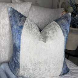 Blue - White Stripe Lumbar Pillow Cover, Luxury Throw Cushion Cover Sham For Sofa Or Bed, Modern Glam Living Room Decor - thumbnail 4