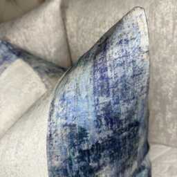 Blue - White Stripe Lumbar Pillow Cover, Luxury Throw Cushion Cover Sham For Sofa Or Bed, Modern Glam Living Room Decor - thumbnail 3