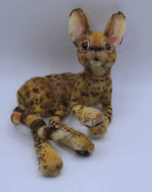 Meet Fur-Baby Charley, A Felted Natural Wool Savannah Kitty - image 1