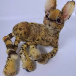 Meet Fur-Baby Charley, A Felted Natural Wool Savannah Kitty - thumbnail 2