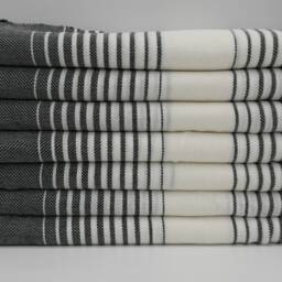 "Turkish Towel, Turkish Peshtemal, Black & White Bath Towel, Peshtemal Towel, 40""x67" - thumbnail 3