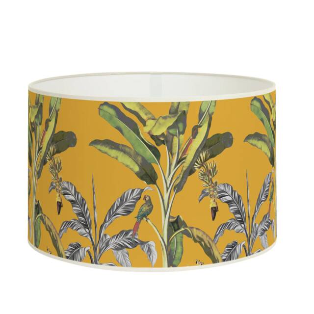 Exotic Jungle Lampshade, Banana Leaf Tropical Bird Light Fixture, Ambiance, Available in Lampshade & Pendant - image 1