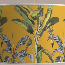 Exotic Jungle Lampshade, Banana Leaf Tropical Bird Light Fixture, Ambiance, Available in Lampshade & Pendant - thumbnail 3