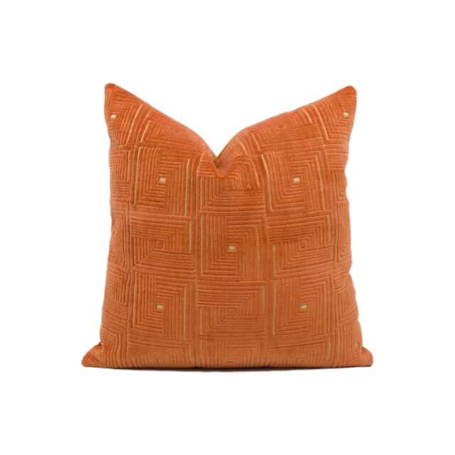Jane Churchill - Orson Copper Escher Inspired Bizarre Geometric Optical Illusion Designer Cushion Cover Luxury Throw Pillow Handmade - image 1