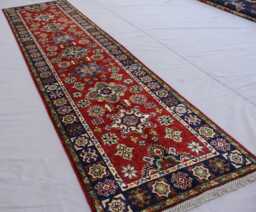 10 Ft Runner Rug Afghan Hand Knotted Veg Dye Wool Rug, Geometric Bidjar Rug, Oriental Tribal Hallway Runner, Kitchen - thumbnail 1