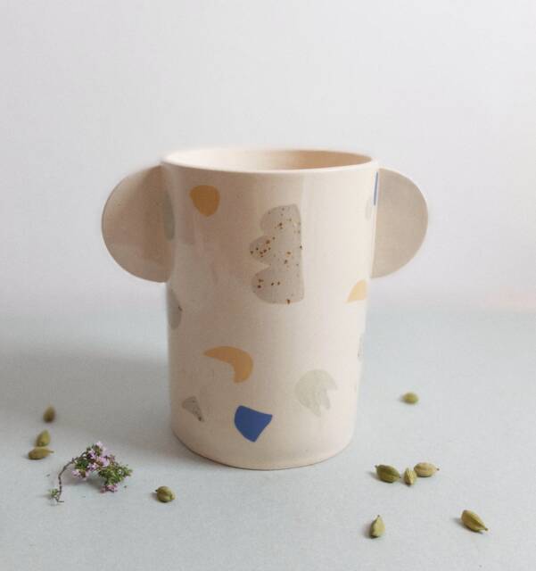 Orella Planter - Colorful Ceramic Handmade Collage - image 1