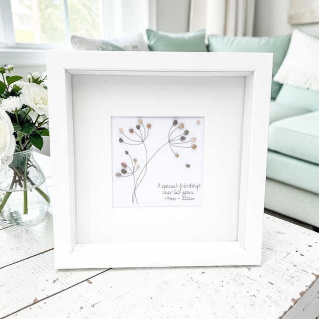 Thank You Gift Idea Dandelion Pebble Picture, A Dream Is Wish Your Heart Makes Art Bespoke & Personalised - image 1