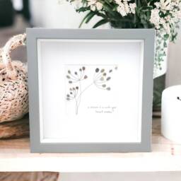 Thank You Gift Idea Dandelion Pebble Picture, A Dream Is Wish Your Heart Makes Art Bespoke & Personalised - thumbnail 2