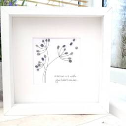 Thank You Gift Idea Dandelion Pebble Picture, A Dream Is Wish Your Heart Makes Art Bespoke & Personalised - thumbnail 3