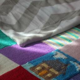 Patchwork Knitted Blanket - thumbnail 2