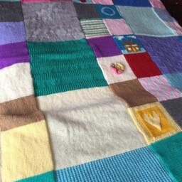 Patchwork Knitted Blanket - thumbnail 3