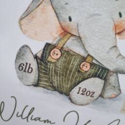 Personalised New Baby Cushion, Gift, Elephant Welcome To The World - thumbnail 3