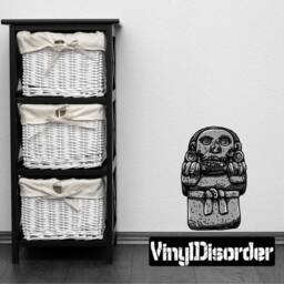 Aztec Stone Sculpture Wall Decal - Fabric Vinyl Removable & Reusable Aztecuscolor008Et